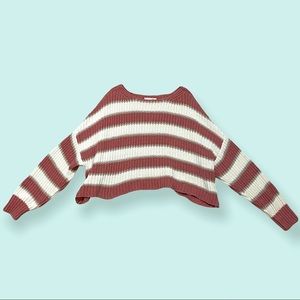 American Eagle Striped Crop Top Sweater